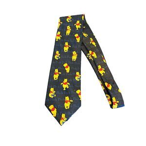 Vintage Winnie The Pooh Neck Tie Navy Blue Men's Disney Novelty‎ Honey 90s Y2K
